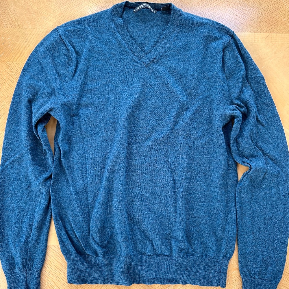Men's | Blue | SAKS FIFTH AVENUE | 100% Merino Wool V-Neck | Size: M